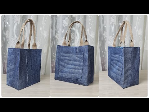 Видео: 👜♻️ Как сшить милую сумку-шопер из старых джинсов — просто и быстро!