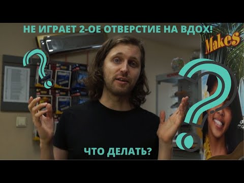 Видео: Почему на гармошке не играет второе  отверстие на вдох?