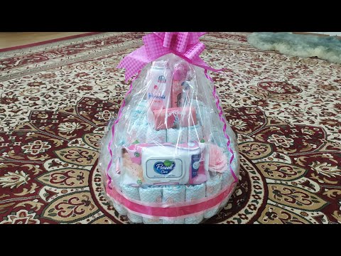 Видео: Торт из памперсов для новорождённому👶🎁🎀