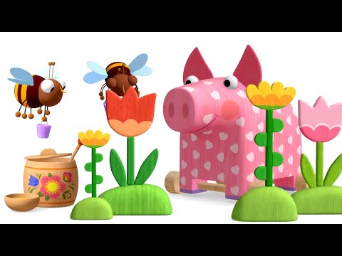 Видео: Деревяшки – Серия 29 – Мёд 🍯 | Новый развивающий познавательный мультик для малышей