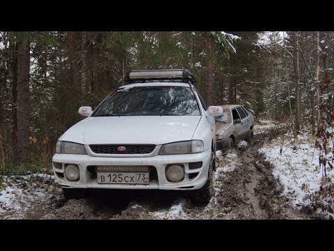 Видео: Субару импреза, лифт на 100 мм для офроуда на внедорожной резине