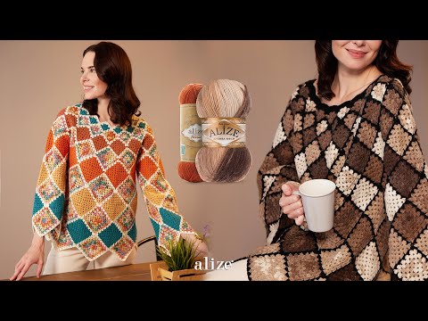 Видео: Блузка с мотивом Alize Superwash Artisan
