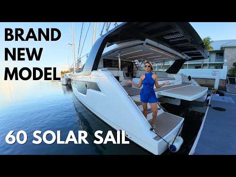 Видео: НОВЫЙ 60 Solar Sail Эксклюзивный катамаран яхт-тур