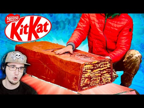 Видео: ПРИГОТОВИЛИ ОГРОМНЫЙ КИТКАТ ВЕСОМ 140 КИЛОГРАММ ► VANZAI | Реакция