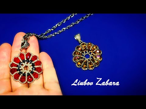 Видео: Шикарный кулон из кристаллов и биконусов.Chic pendant made of crystals and bicones