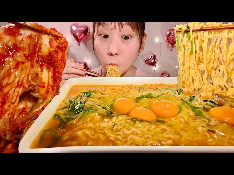 Видео: ASMR Джин Рамен и Кимчи【русские субтитры】【Mukbang/ Eating Sounds】