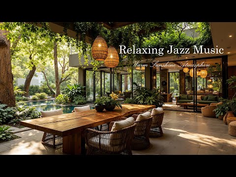 Видео: Расслабляющий Фортепианный Джаз В Роскошном Кафе Garden Café | Теплый Естественный Свет И Умиротв...