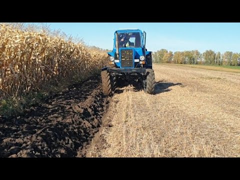 Видео: Оранка мтз-82 з плугом плн 3-35 пластиковий  відвал текрон,Tekrone.