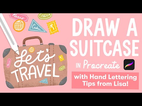Видео: Интерактивный урок: рисуем чемодан в Procreate (с советами по написанию надписей от Лизы!)