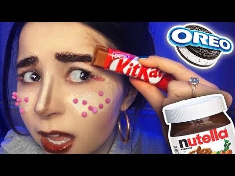 Видео: МАКИЯЖ ИЗ КОНФЕТ ПОЛНАЯ ЖЕСТЬ