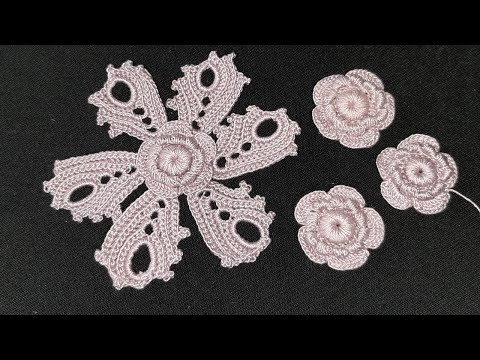 Видео: Урок 14. Вязание крючком. Цветок с узелками. Блузка. Пепельно-розовая мечта. Ирландское кружево.
