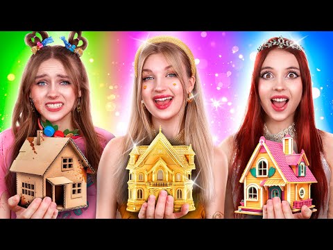 Видео: Бедная vs Богатая vs Гига Богатая Секретная Комната! Мы Построили Тайную Комнату в Школе