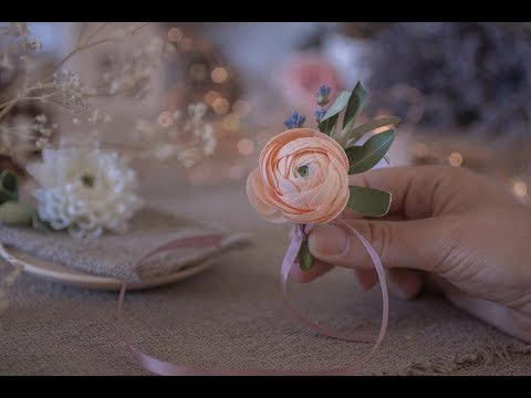 Видео: Персиковый ранункулюс из фоамирана