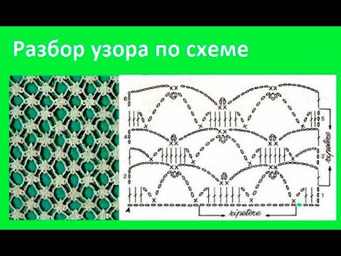 Видео: РАЗБОР узора - сетки по СХЕМЕ , вязание  КРЮКОМ, crochet beautiful pattern ( узор № 436)