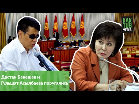 Видео: В Жогорку Кенеше поругались Дастан Бекешев и Гульшат Асылбаева