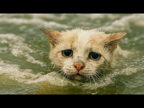 Видео: Кошку выбросили в реку, как мусор… Но она боролась до конца