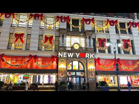Видео: [4K]🇺🇸Рождество в Нью-Йорке: Macy's, Зимняя деревня Брайант-парка🎄Закусочная в La Pecora Bianca🍝2024