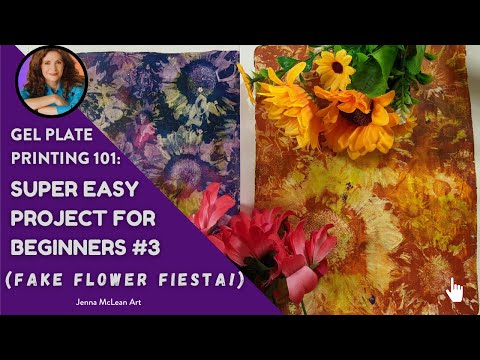 Видео: Печать на гелевых пластинах 101: Супер простой проект для начинающих №3 (праздник искусственных ц...