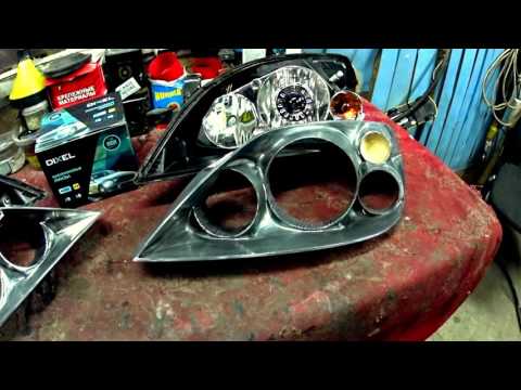 Видео: Nissan Primera P12 2003 g.Установка линз,окраска масок в чёрный мат!!!регулировка на стенде!