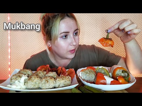 Видео: ФАРШИРОВАННЫЕ ПЕРЦЫ ЕЖИКИ С РИСОМ МУКБАНГ АСМР | STUFFED PEPPERS MEAT BALLS WITH RICE MUKBANG ASMR