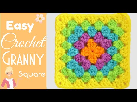 Видео: Super Easy Granny Square для начинающих - Изменение цвета! 🌈 Секретная пряжа