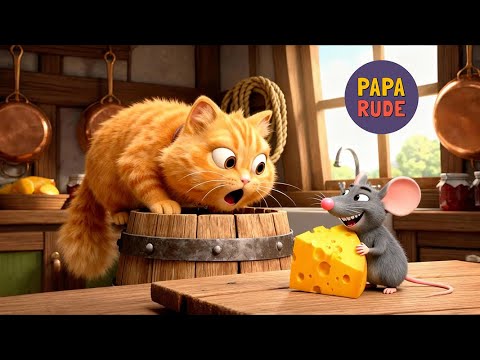 Видео: Кто убегает от кошки? Беги, мышонок! 🐭💨 | Paparude