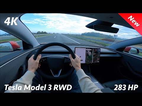 Видео: Tesla Model 3 RWD 2024 — тест-драйв и обзор от первого лица в 4K