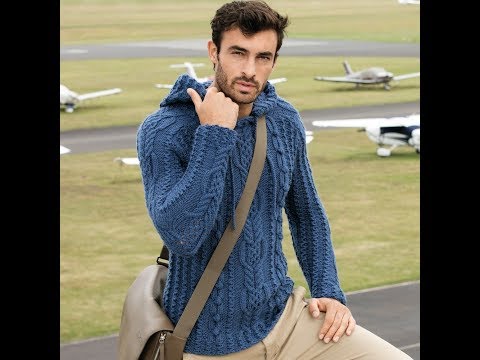 Видео: Мужской пуловер с капюшоном.Часть №5