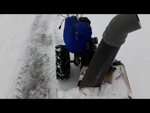 Видео: доработки снегоуборщика, эксперимент с желобом