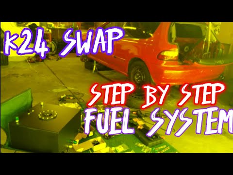 Видео: Установка топливной системы K24 Civic, например, замена, шаг за шагом, простой и очень чистый топ...