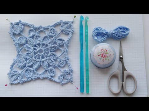 Видео: Красивый мотив крючком. Подробный мк. Соединение мотивов.//Hook motive.