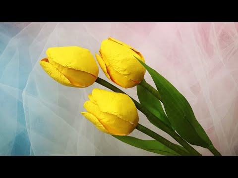 Видео: ABC TV | Как сделать тюльпан из бумаги - Учебник по рукоделию