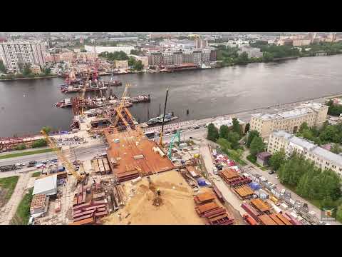 Видео: Строительство Большого Смоленского моста в Санкт-Петербурге