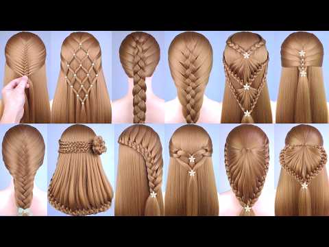 Видео: 12 красивых и необычных причесок | Новые простые прически для девочек | Hair Style Girl