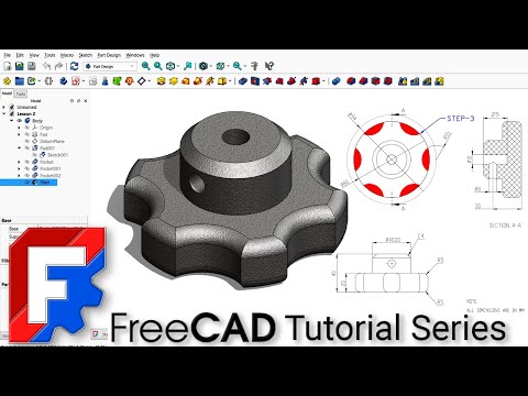 Видео: Курс FreeCAD для начинающих | Модуль 1 – Урок 2 | 3D-моделирование ручки-звездочки для 3D-печати
