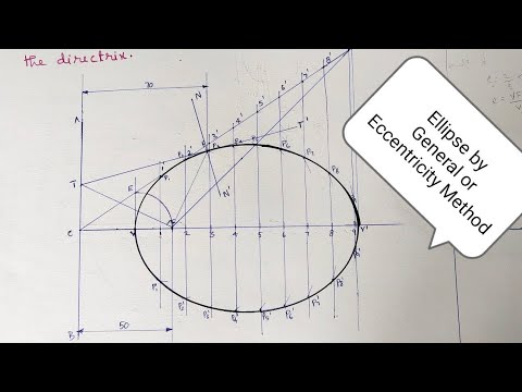 Видео: Как нарисовать эллипс методом эксцентриситета (общий метод)/Конические сечения/Рисование/Графика