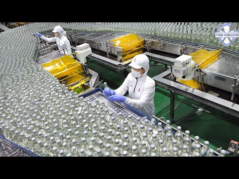 Видео: потрясающий!100 миллионов бутылок продано за 7месяцев после запуска,популярная фабрика соджу в Корее