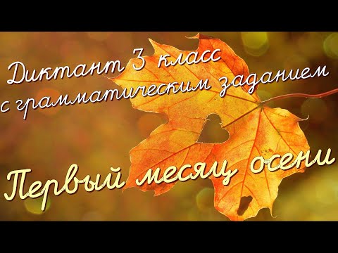 Видео: Диктант c грамматическим заданием! 3 класс. Первый месяц осени #диктант3класс #диктант