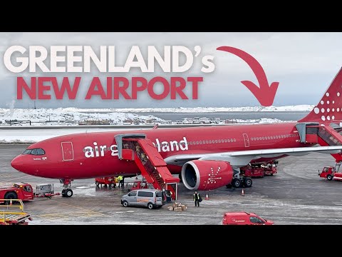 Видео: ИСТОРИЧЕСКИЙ Первый рейс Air Greenland в новый АЭРОПОРТ НУУКА!