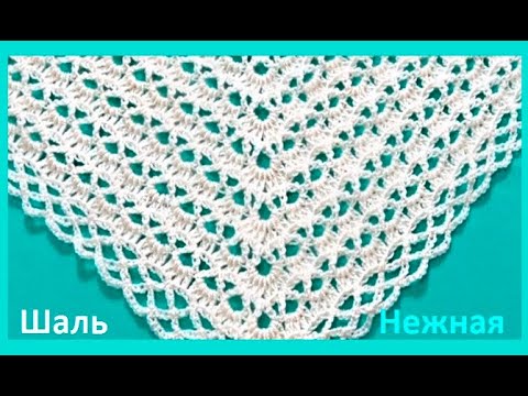 Видео: Шаль "НЕЖНАЯ " , узор для БАКТУСА   крючком ,  crochet shawl , вязание КРЮЧКОМ  (шаль № 434)