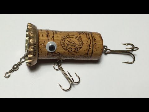 Видео: Topwater Lure From Wine Cork(4)الطعم من الفلين - Приманка из пробки - El cebo está hecho de corcho.