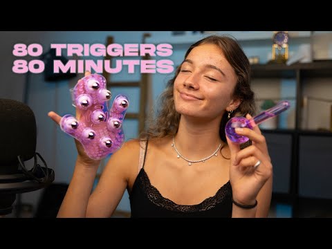 Видео: ASMR - 80 TRIGGERS IN 80 MINUTES! (800K SPECIAL)(+ русские субтитры)