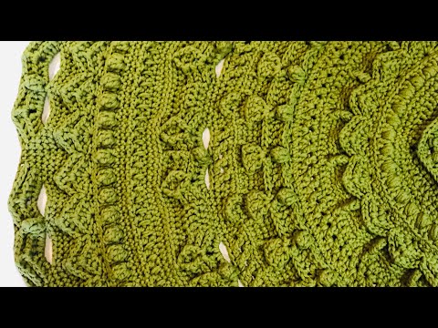 Видео: Рельефный ковёр/салфетка крючком 53-58 ряд