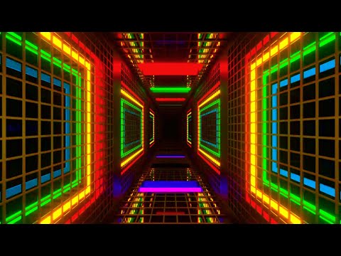 Видео: 🌈 4K Заставка – Многоцветный Неоновый Цифровой Коридор | Футуристическая Петля (Без Звука)