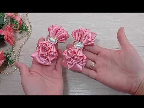 Видео: Этот коралловый просто восхитителен👩‍🦰👩‍🦰👩‍🦰весенние бантики из атласной ленты. Satin ribbon 🎀