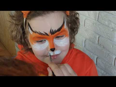 Видео: Мастер-класс по аквагриму.  Делаем грим Лисенка