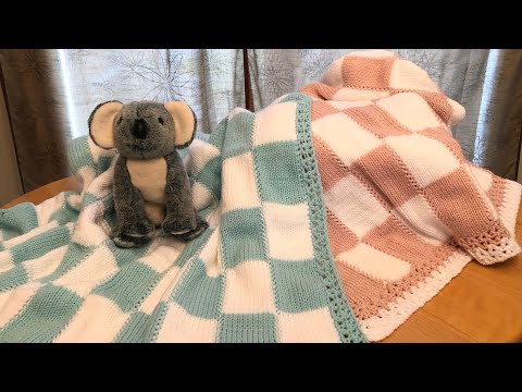 Видео: Клетчатое детское одеяло ~ Addi, Sentro, Круговое вязание