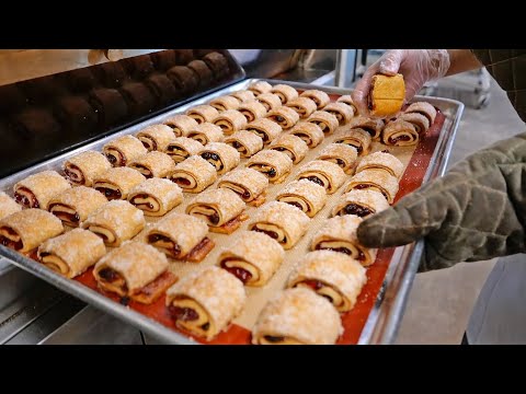 Видео: Американская еда - Малиновое Варенье & Шоколад Ругелах Печенье Нью-Йорк