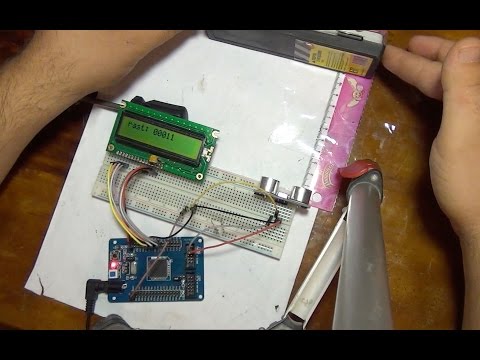 Видео: HC SR04 Ультразвуковой дальномер подключение.  Пример на CodeVisionAVR