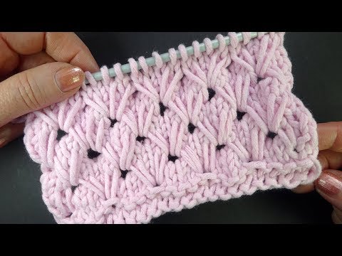Видео: ИНТЕРЕСНЫЙ узор для шапки Вязание спицами - Knitting pattern 63